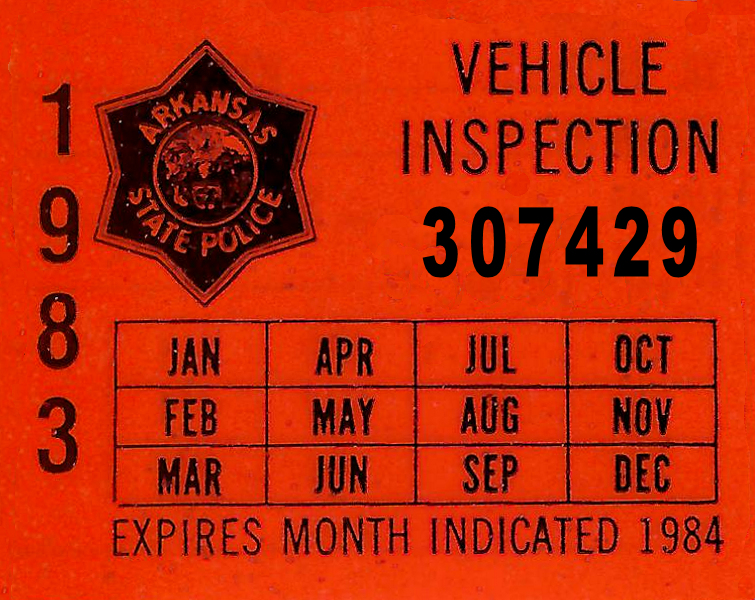 (image for) 1983 Arkansas Inspection Sticker
